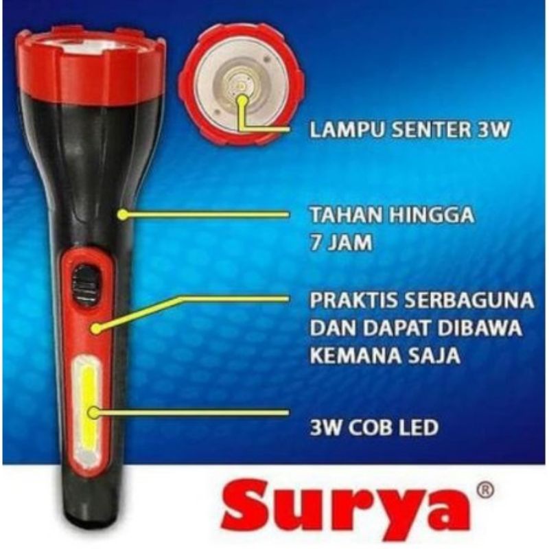 senter tangan Surya SYT L3w 3cob / senter emergency