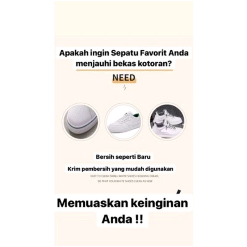 cream pembersih sepatu putih krim sepatu putih