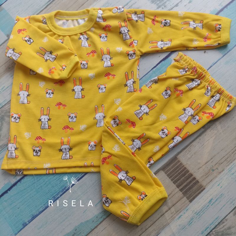 1Set Oblong Piyama Bayi Panjang 0-24 Bulan Motif Lucu/Piyama bayi Motif karakter