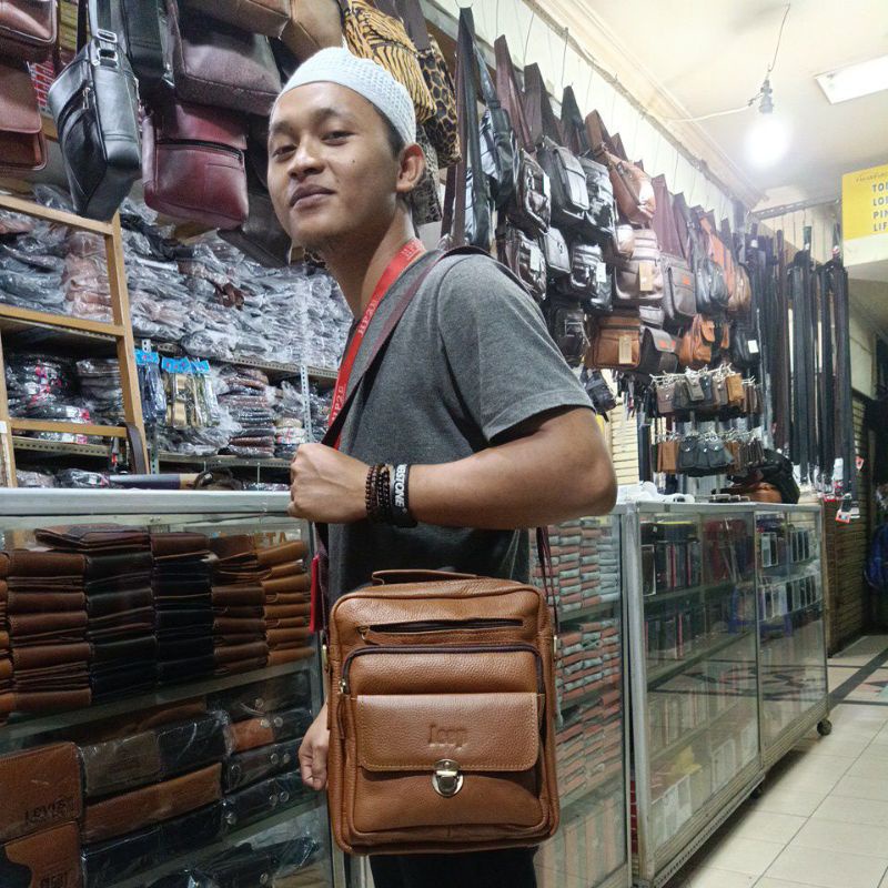 Tas Selempang &amp; Bahu Kulit Garut HD SLD-125 || Tas Kulit Asli Garut Murah Harga Grosir