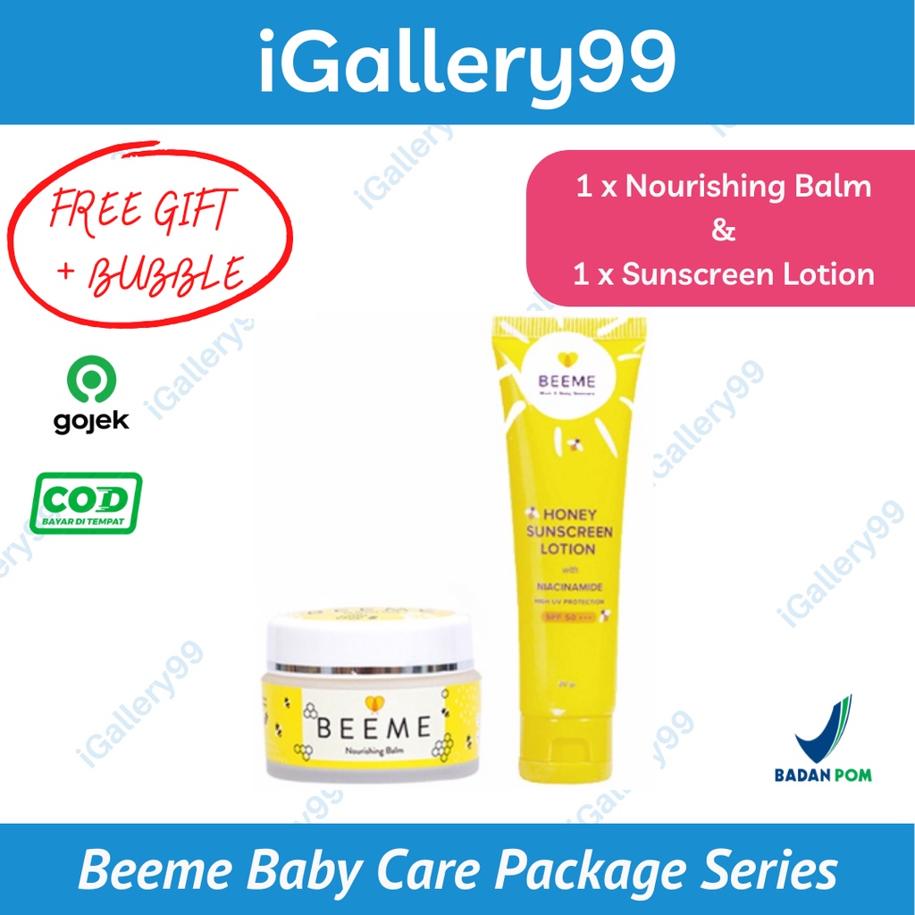 Jual Paket Beeme Nourishing Balm Dan Honey Sunscreen Lotion SPF 50 ...