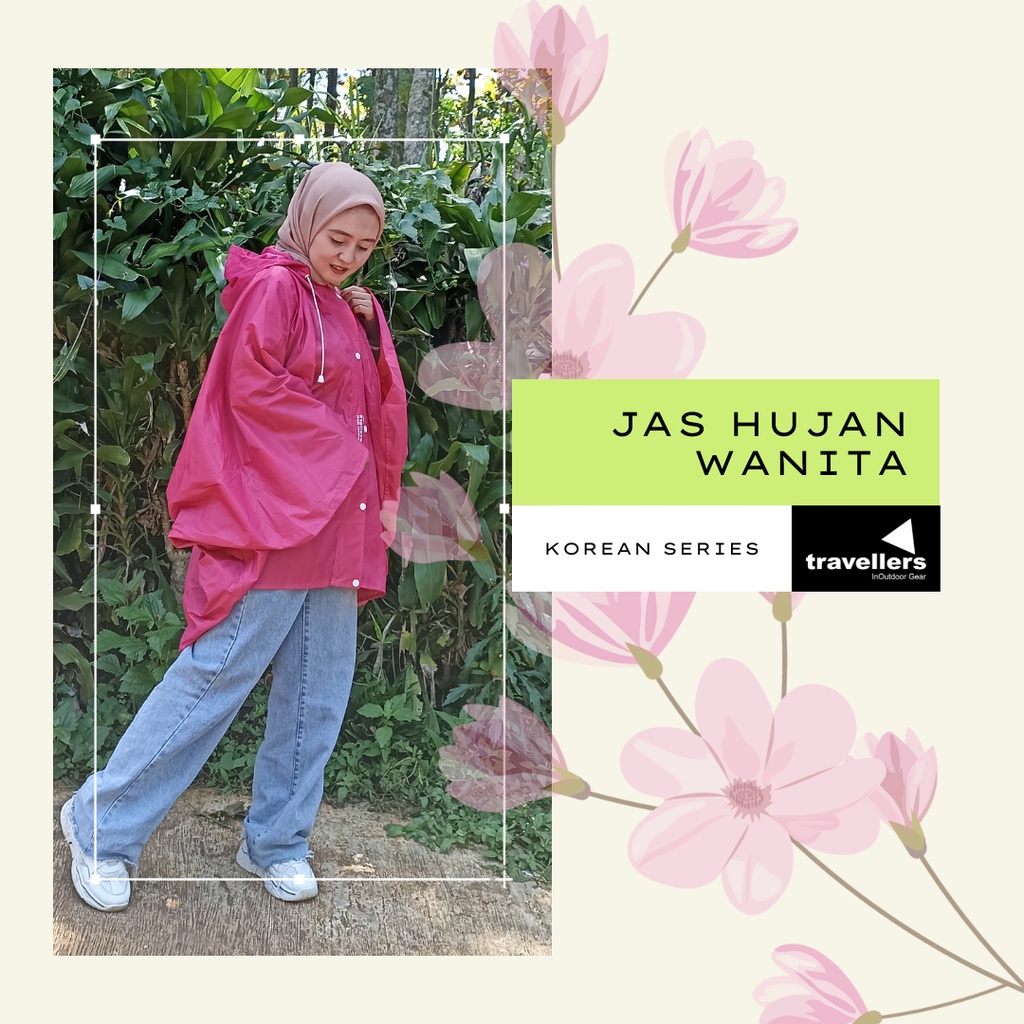 Jas Hujan Wanita / Jas Hujan Hijab Muslimah Travellers Korean All Series