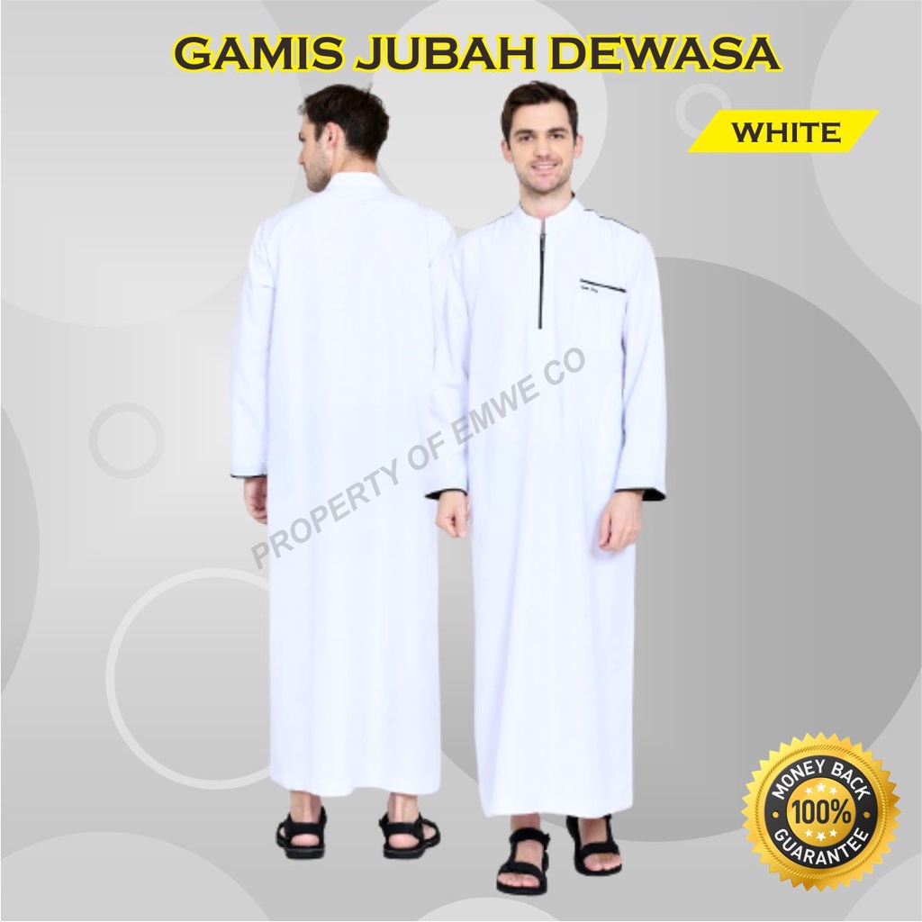 Jubah Polos Dewasa Gamis Pria Lengan Panjang Size Jumbo Bahan Anti Kusut Premium