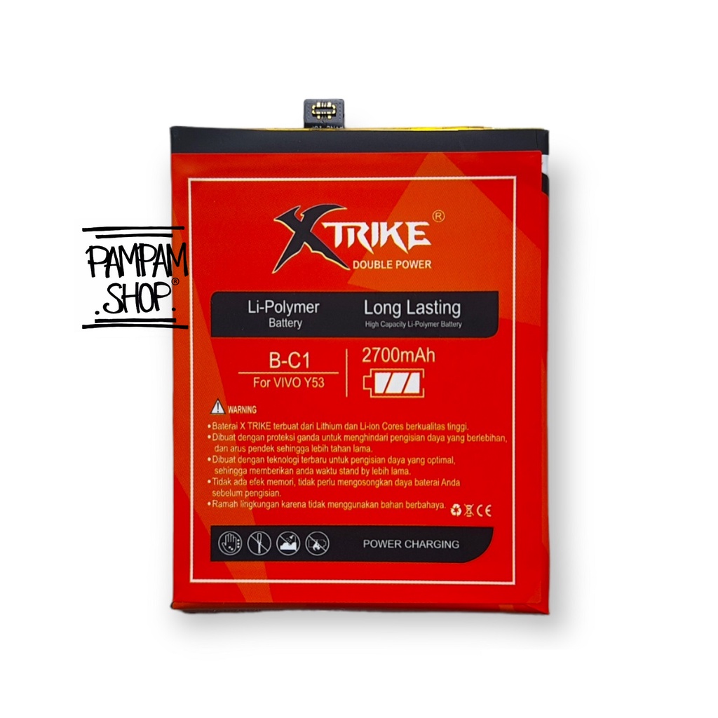 Baterai XTRIKE Double Power Original Vivo Y53 B-C1 BC1 Batre Batrai Battery HP Handphone Ori