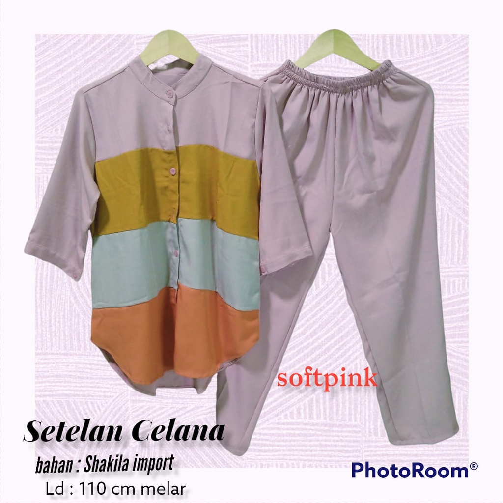 One set Shakila | set wanita terlaris | Baju wanita | one set polos LD 110 cm | setelan kekinian