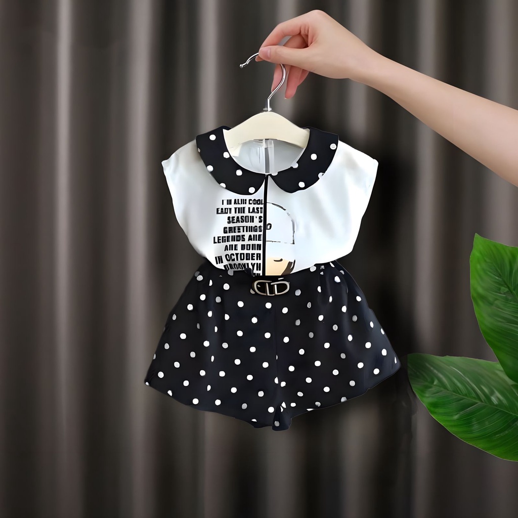 PROMO-SETELAN BAJU ANAK MOTIF ROK POLKADOT DEDE - FASHION BAJU ANAK PEREMPUAN USIA 6-10BLN 1-5THN - BAJU ANAK SANGAT CANTIK DAN LUCU - MODEL TERBARU KEKINIAN - TERPOPULER DAN TERHITS 2022 - DIPAKAI UNTUK BEPERGIAN DAN BERMAIN