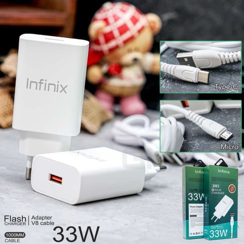 CHARGER TRAVEL ADAPTOR CHASAN HP INFINIX 33W MICRO USB ORIGINAL