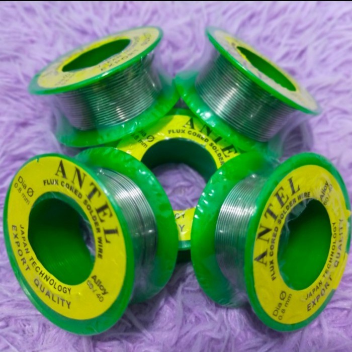Timah Solder Antel 10M 10 Meter Roll KECIL Flux Tinol tenol 0.8mm