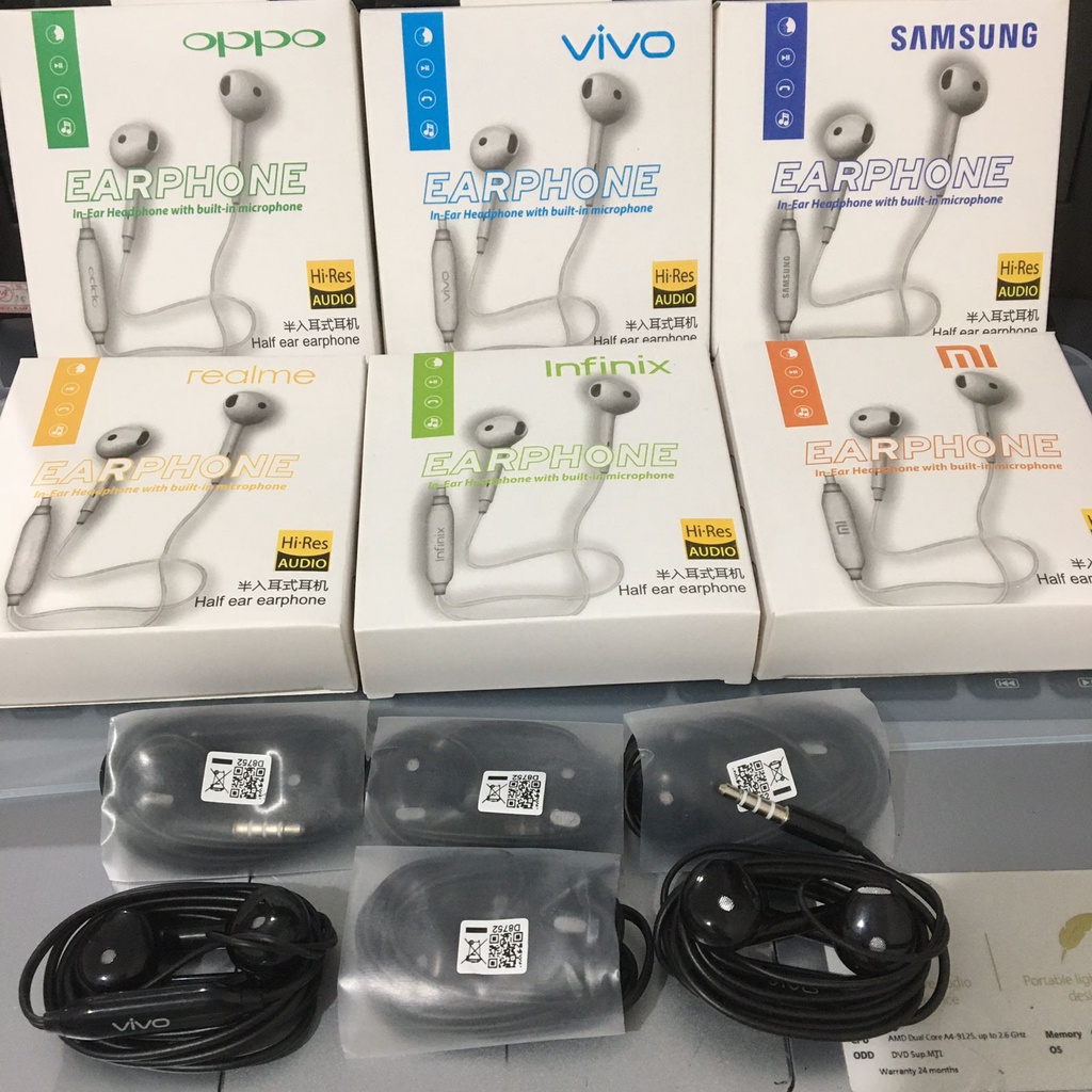 Headset headsfree Earphone ori copotan R11 / R9 VivO Y53 Y12 Y15 Y17 Y91 Y91c Y93