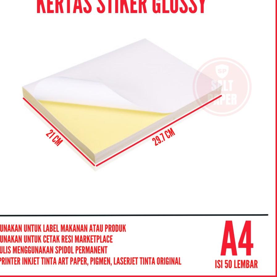 

Diskon✔️Kertas Stiker A4 Glossy isi 50 lembar / Stiker Glossy A4 / Sticker Glossy|SQ5