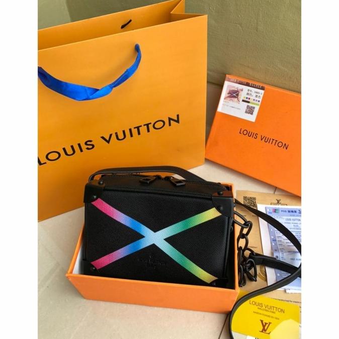 LOUIS VUITTON LV SOFT TRUNK MINI WITH BOX 19805-3 IN BLACK RAINBOW