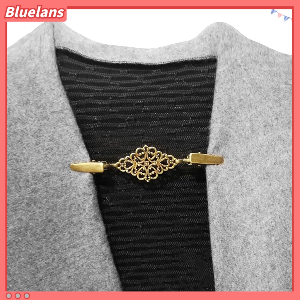 Bluelans Collar Clip Sturdy Rust-resistant Antique Pattern Vintage Collar Clip for Sweater