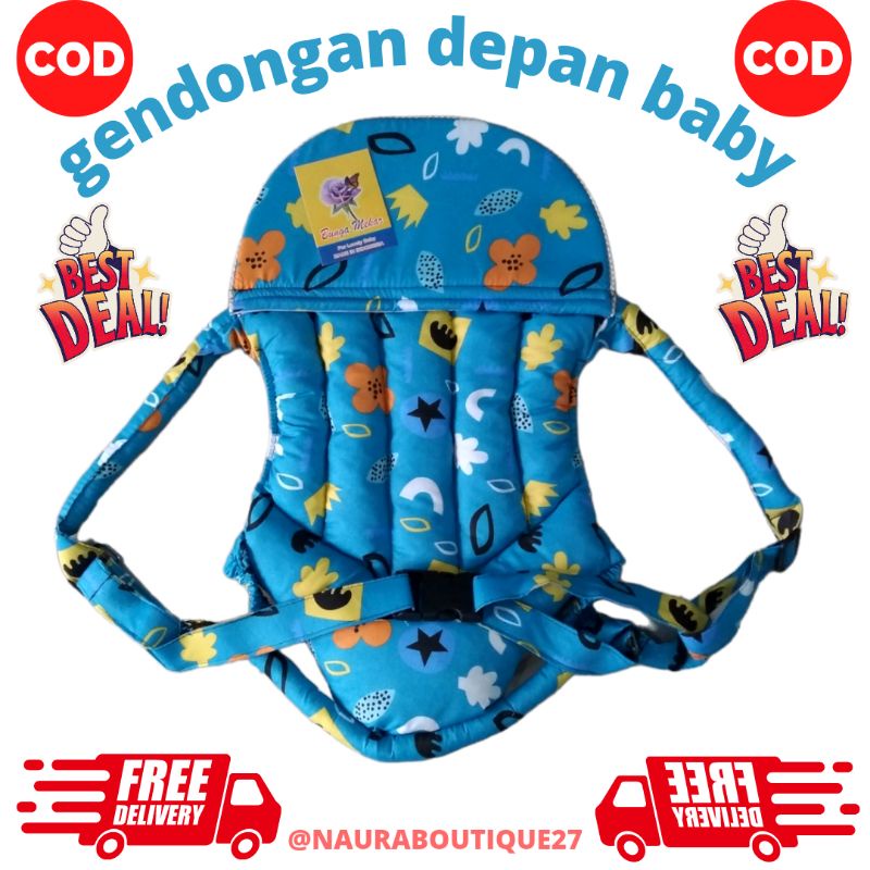 Gendongan bayi/ gendongan baby / gendongan depan ransel polkadot/ gendongan depan baby motif karakter lucu