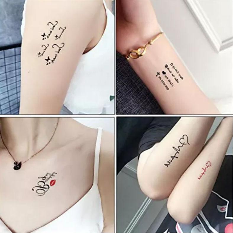 [KODE K7A] 30 lembar Tatto Temporer Tulisan Aesthetic dan gambar random acak / Temporary tattoo stic
