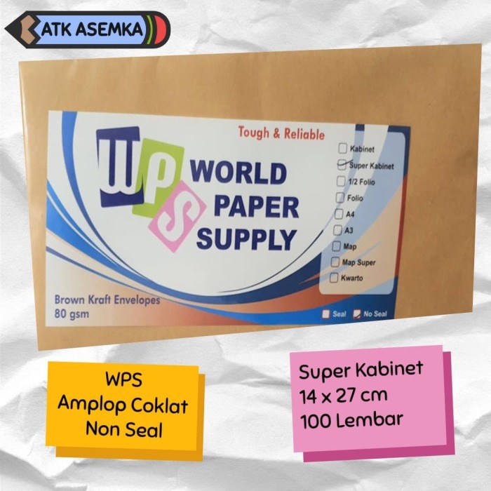 

Kusus Hari Ini Wps Super Kabinet Amplop Coklat Ukuran ( 14 X27 Cm ) Hemat