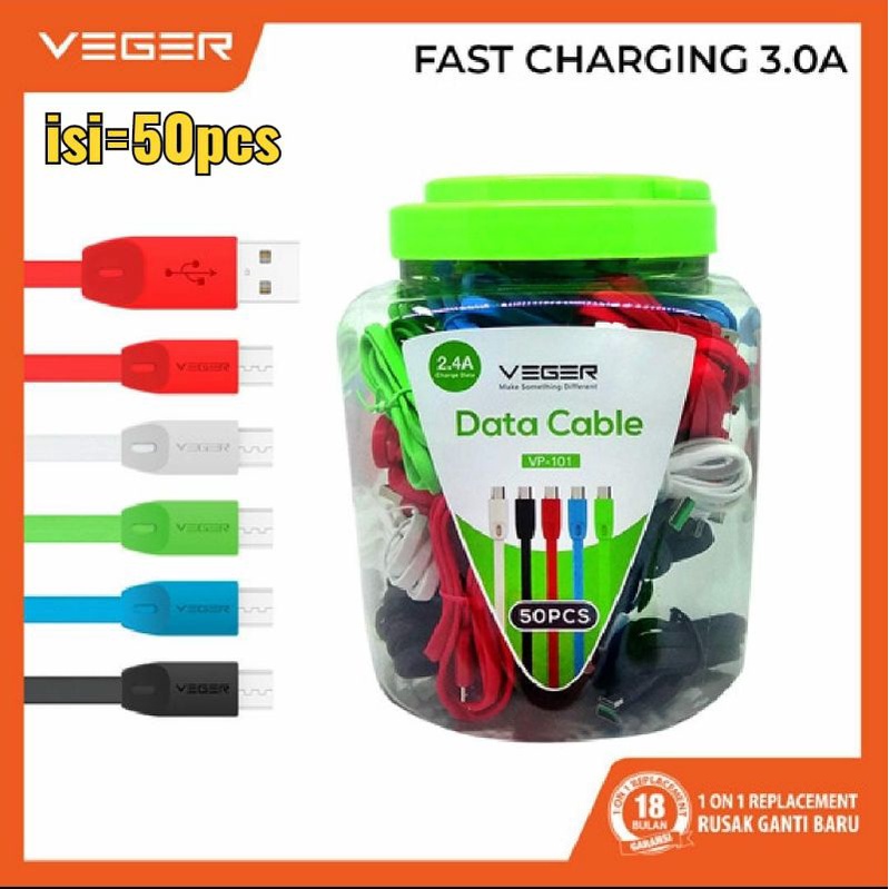 Kabel Toples Veger isi 50pcs MICRO USB &amp; TYPE C