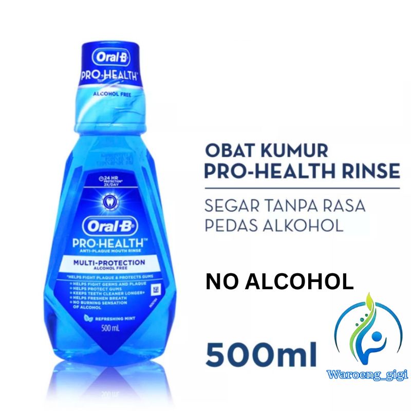 ORAL B Obat Kumur Mouthwash Mouthrinse Mint 500 ml Tanpa Alkohol