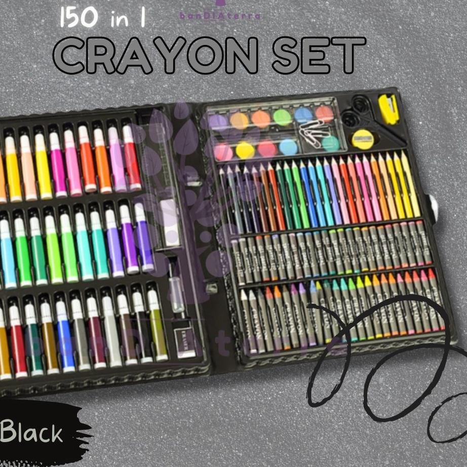 

Terbaru! Bandiaterra 150 IN 1 ART SET/Alat Gambar & Lukis / Crayon, Spidol, Pensil Warna, Cat Set ✔