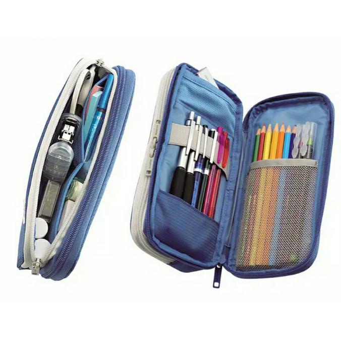 

(COD) LIHIT LAB Pen Case Pouch Organizer A-7661 Big BERMUTU Kode 982