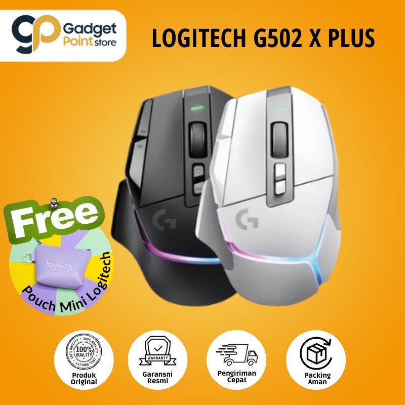 Logitech G G502 X Plus Wireless Gaming Mouse Original - Garansi Resmi