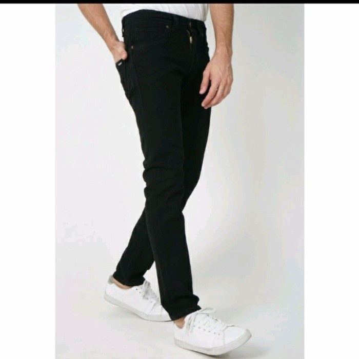 Murah Celana Jeans Lois Original Pria Slim Fit Warna Hitam Promo