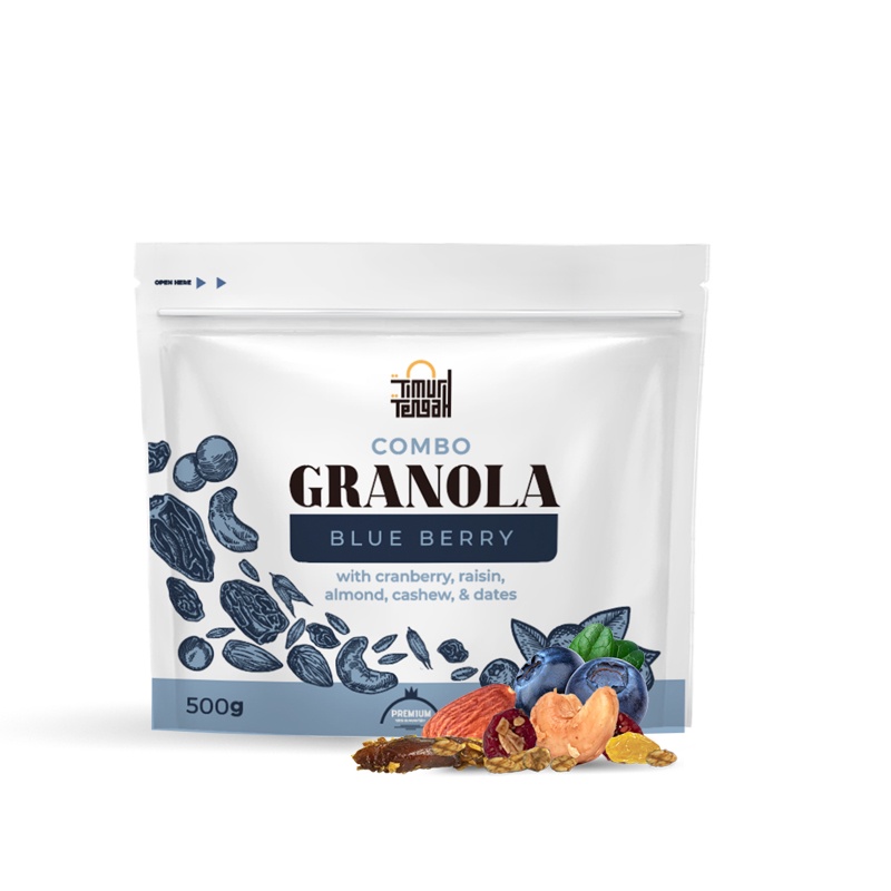 Granola Blueberry Timur Tengah 500gr | Blueberry Granola Premium