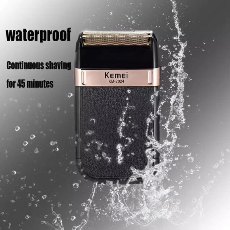 Bisa COD - Alat Cukur KEMEI KM-2024 SHAVER WATERPROOF ALAT MESIN CUKUR JENGGOT KEMEI KM -2024