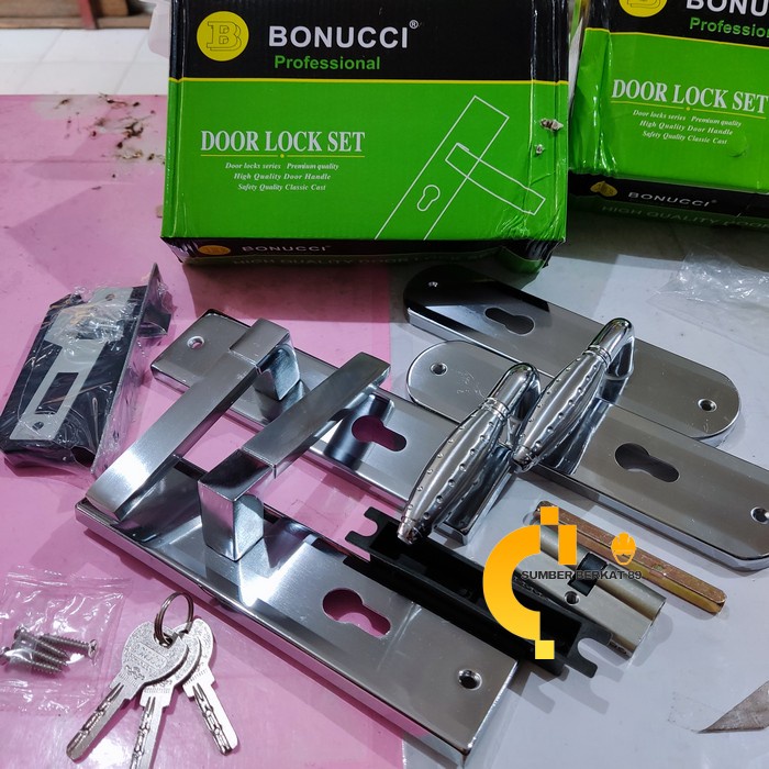 Handle Kunci Pintu Rumah sedang / Gagang Kunci Pintu Bonucci Set