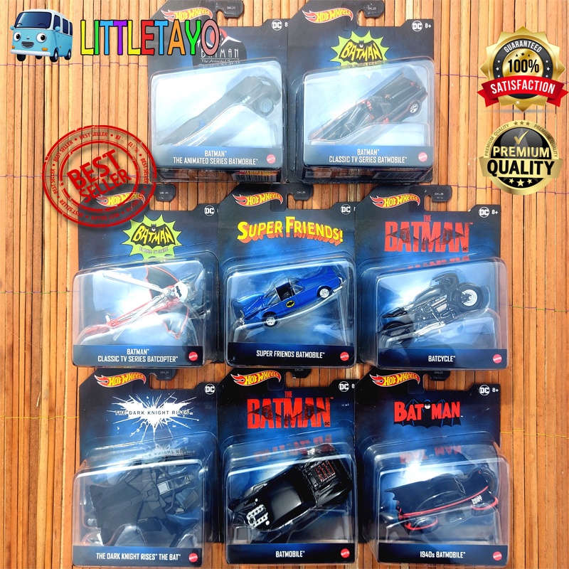 HOTWHEELS SKALA 50 BATMAN BATMOBILE 2022 SET 8 PCS THE DARK KNIGHT RISES THE BAT THE BATMAN MOVIE BA