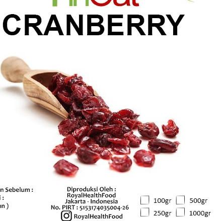 

Royal DRIED CRANBERRY 500GR