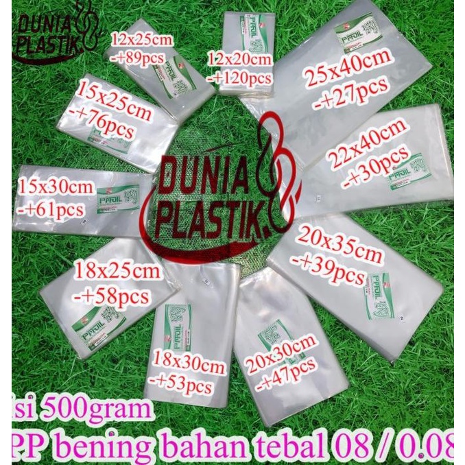 

500gr kantong plastik PP BENING bahan TEBAL 08 ketebalan snack kerupuk
