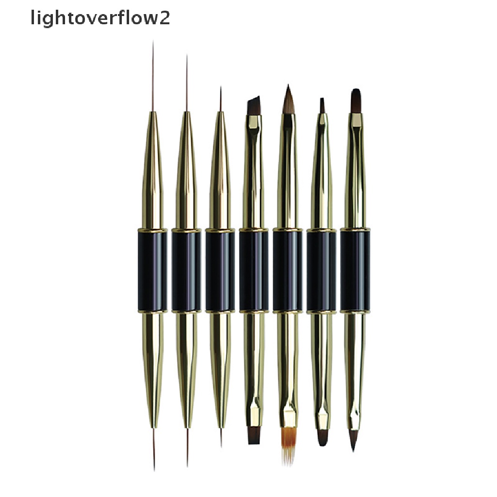 (lightoverflow2) 1pc Pen Brush Nail Art UV Gel Akrilik Kepala Ganda