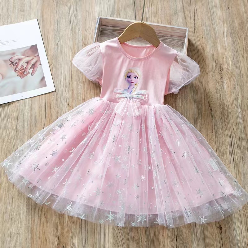 Dress Anak Frozen  Princess Elsa Pita Depan Import 2-8 Tahun 2022 New