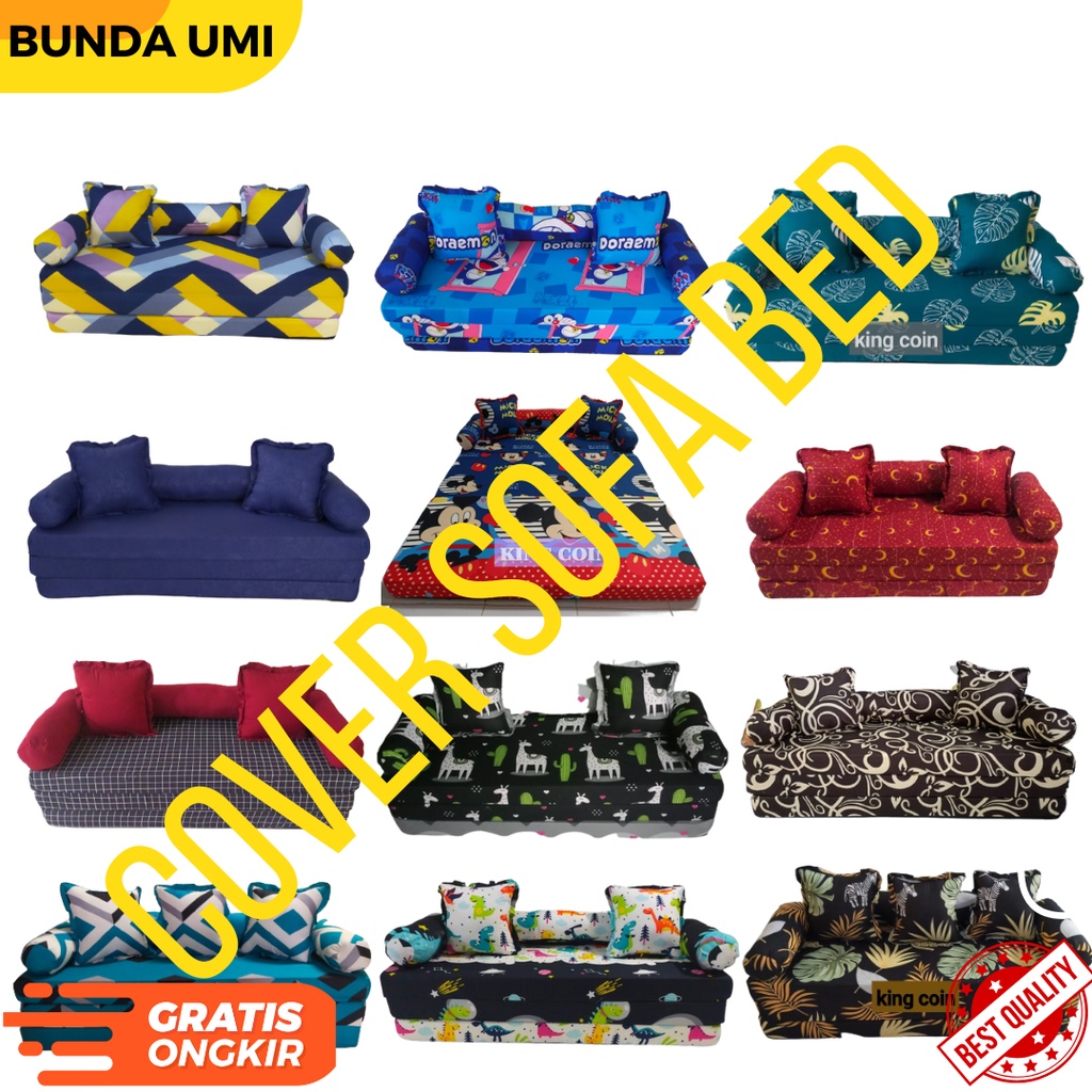 Sarung Cover Sofa Bed Penutup Sprei Kasur Busa Lipat Sofa Bad Pattern Modern Minimalis