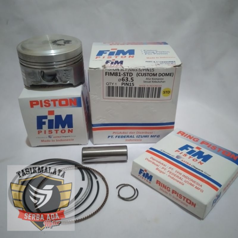 PISTON KIT SEHER KIT FIM 81 CUSTOM DOME MENTAH PEN 15 DIAMETER 63.5, 64, 64.5, 65