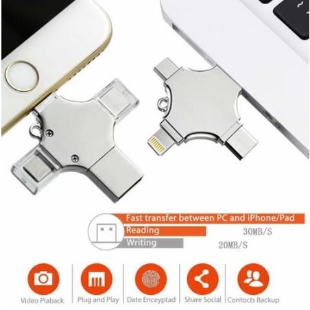 Hp 4in1 Flash Drive USB 3.0 OTG Pendrive Untuk ios / Android / Laptop 1TB