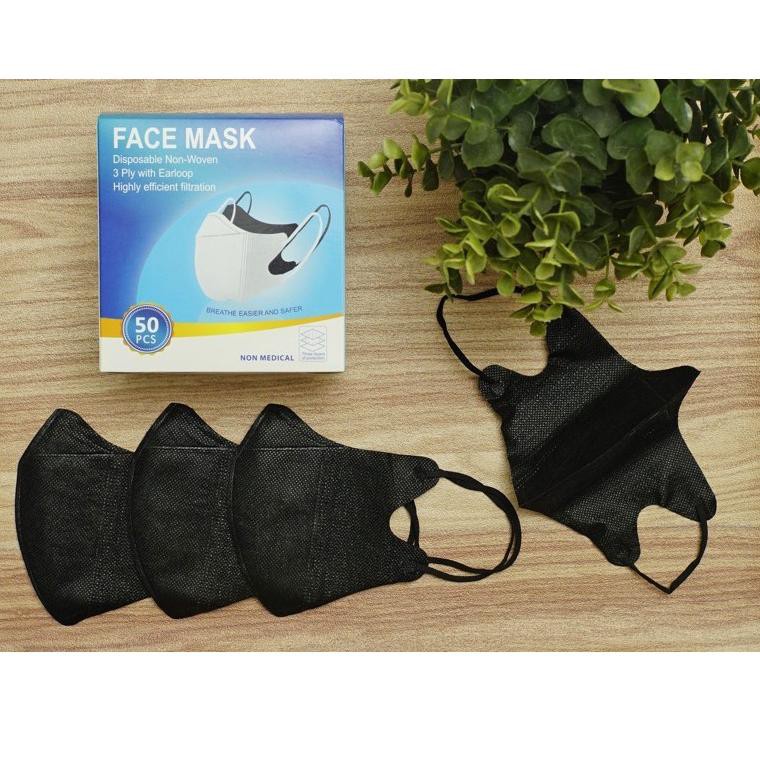 LEBIH HEMAT!! masker Duckbill 50 pcs kemenkes - Masker Duckbill Import Earloop 3ply - MASKER DUCKBIL hitam/putih - MASKER DUCK BILL 3 PLY - papajhons