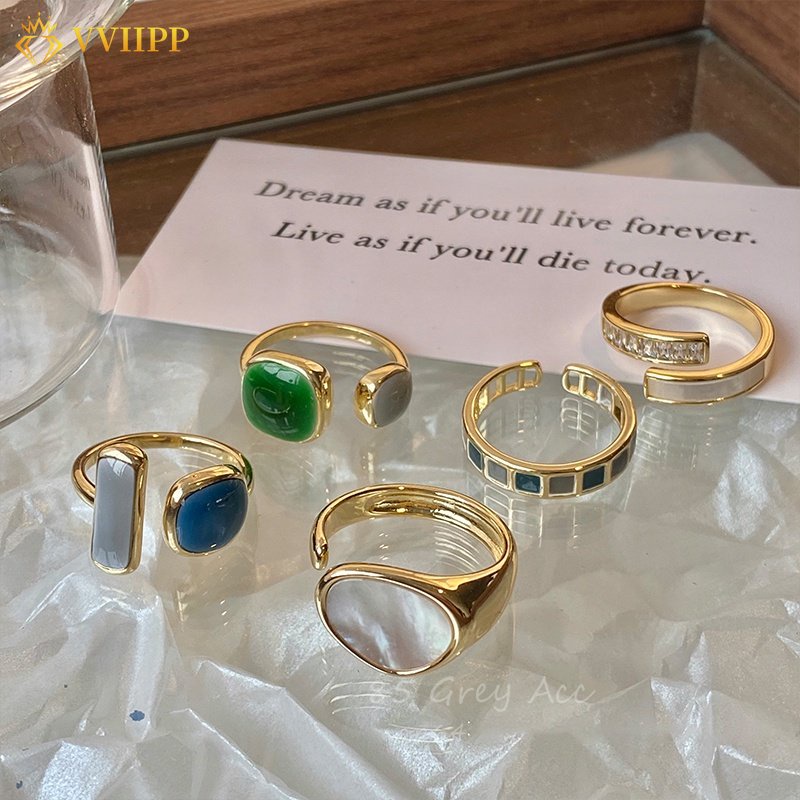 Cincin Batu Opal Moonstone Bentuk Persegi Untuk Wanita