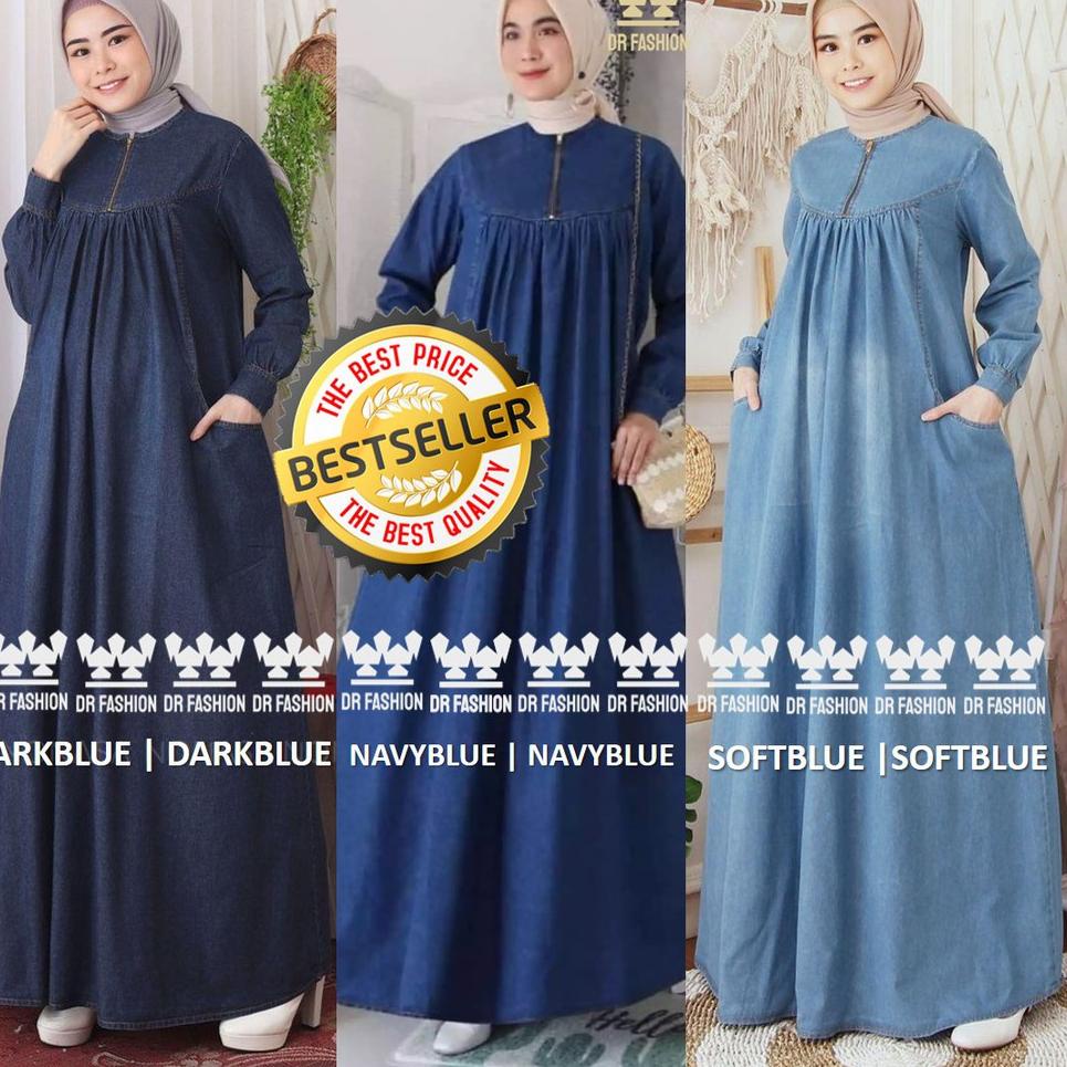 CS9q4Pe--[BARU] Gamis Cantik Jeans ld90-122cm | Gamis jins wanita | Dress jens jumbo | Baju gamis je