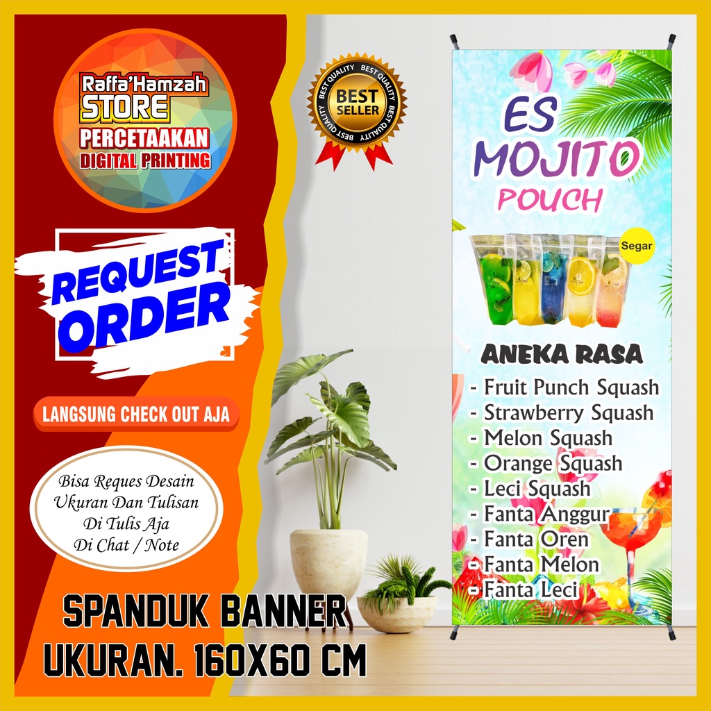 Jual Spanduk Banner Es Mojito Spanduk Es Mojito Ukuran 160x60 Cm ...