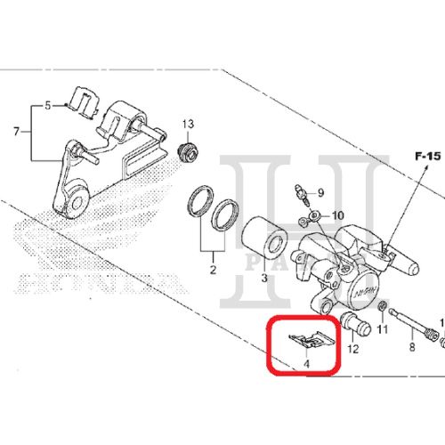 PER PLAT DUDUKAN KAMPAS REM CAKRAM BELAKANG PAD SPRING CB CBR CRF Sonic Supra GTR 150R Supra X 125 FI 43108-KSP-B51 ASLI ORIGINAL AHM HGP HONDA