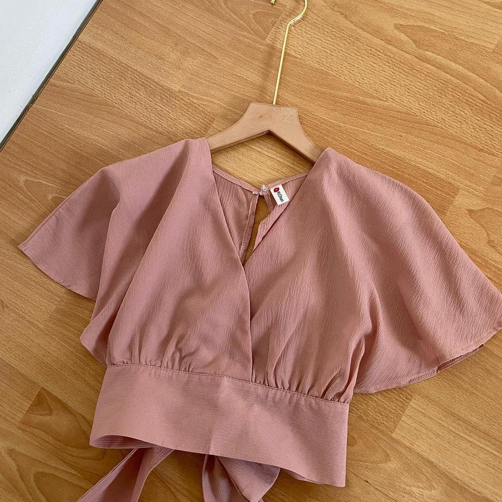 ニ OUTFIT SALE - Bow Back Cardi Femei Outer Crop Korean Premium Beautycrepe Fit L Outerwear Outher Bl