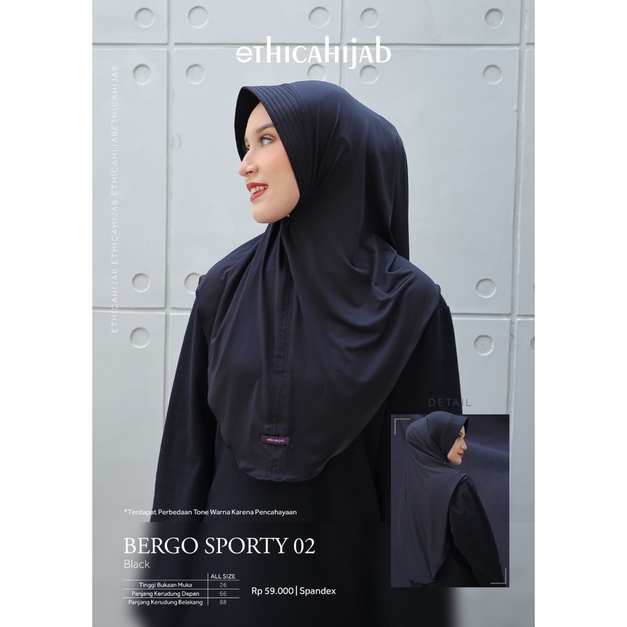 Ethica Hijab | Bergo Sporty 02 Long Wanita Instant Polos