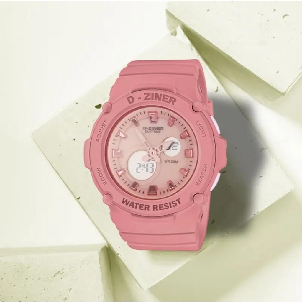 COD✅ JAM TANGAN WANITA DZINER 8301 BABY-G BGA 270 ORIGINAL JAM TANGAN BABY G DIGITAL ANALOG DOUBLE TIME STRAP RUBBER ANTI AIR BERGARANSI FREE BOX &amp; KARTU GARANSI