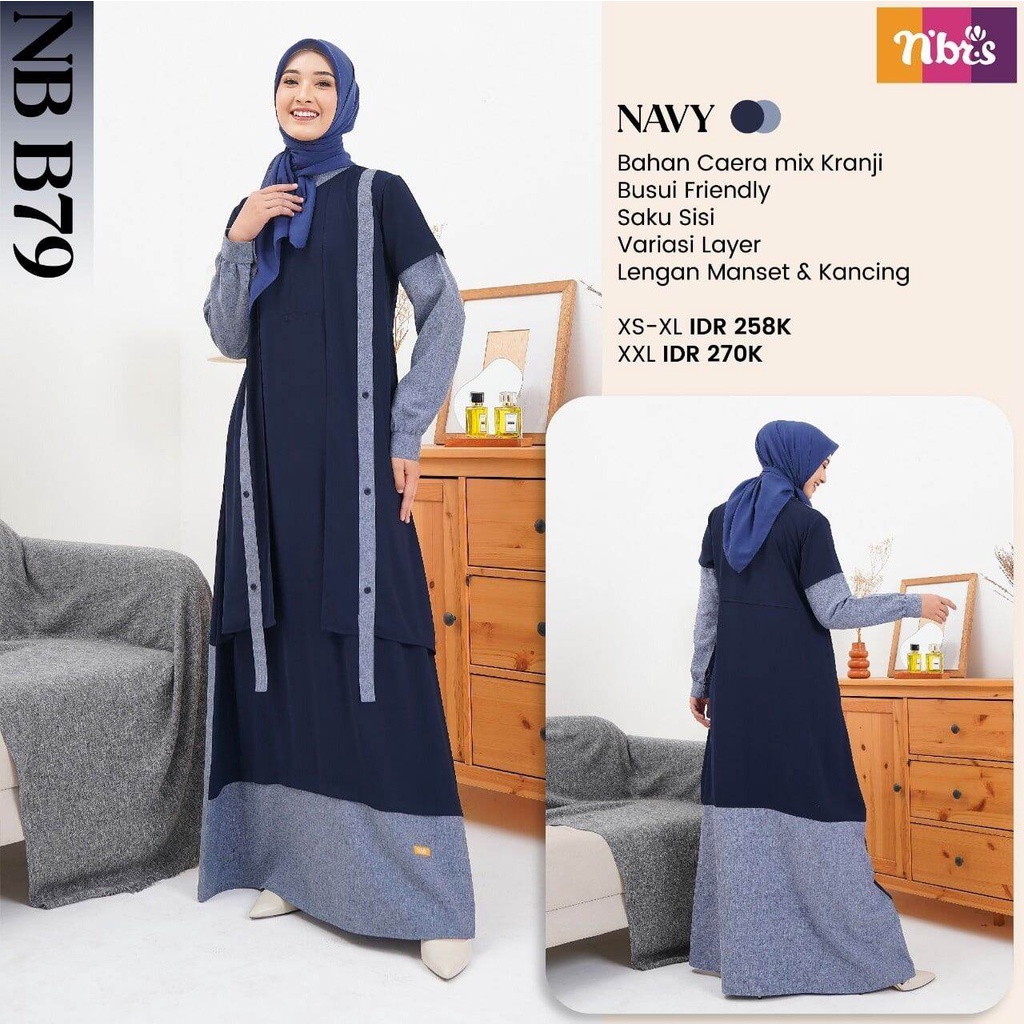 Gamis Nibras B79 Terbaru 2023 Original 100% Garansi Uang Kembali