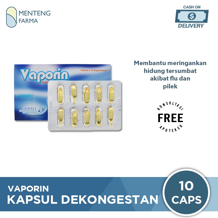 Vaporin Kapsul Dekongestan Inhalasi Isi 10 Kapsul Lunak