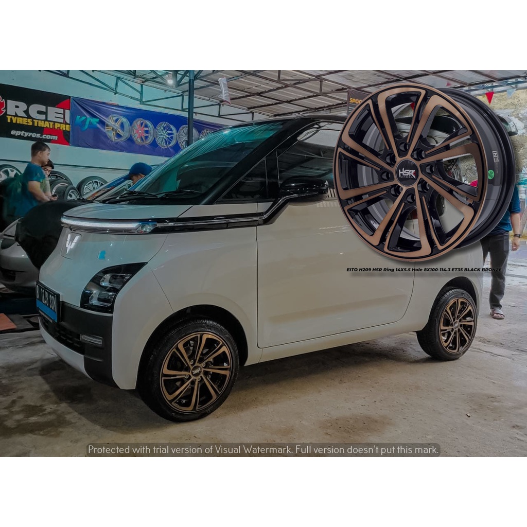 PAKETAN PELEK VELG+BAN MOBIL RING 14 UNTUK WULING AIR EV HSR EITO R14 PAKET PELEK RACING