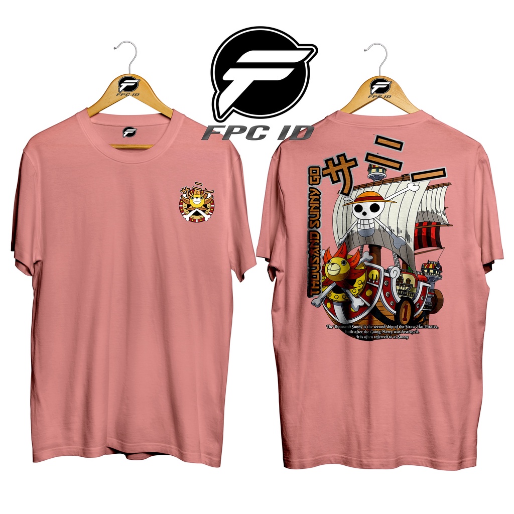 Kaos Anime One Piece Kapal Thousand Sunny Go Cotton Combed 30s Tshirt Pria Baju Distro Atasan Wanita Pilihan Favorit Fpc Id