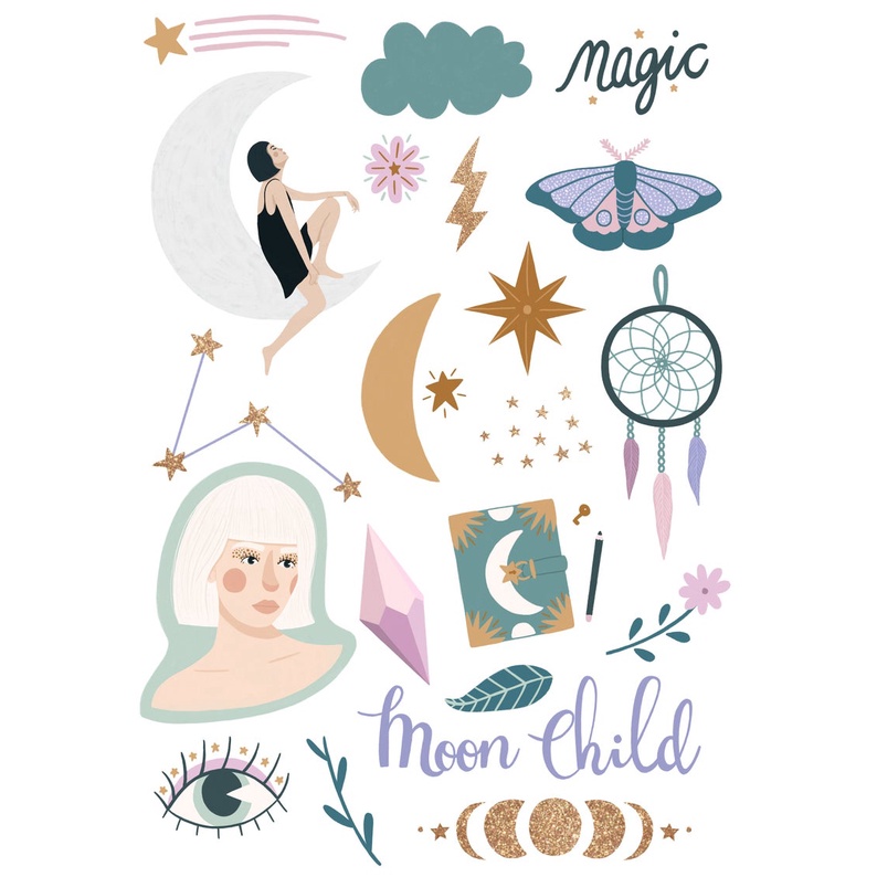 

Sticker TUMBLR Aesthetic Moonchild Cat Kucing / Stiker Tumblr Kucing Laptop custom