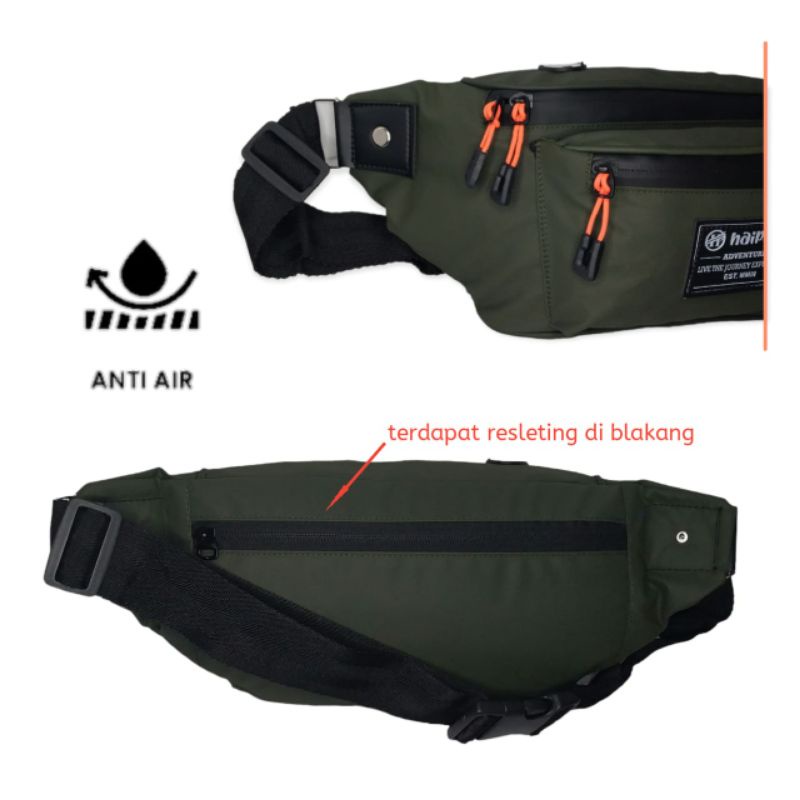 Tas Selempang Pria Anti Air Waistbag Hitam Polos Army Tactical Pria Waterproof/TasSelempangArmyTacticalPriaPremium/TasSlempangPinggangPahaBahuHandbagSlingbagLorengArmyTacticalOlahragaPriaTentaraMiliterPolisiKopasus